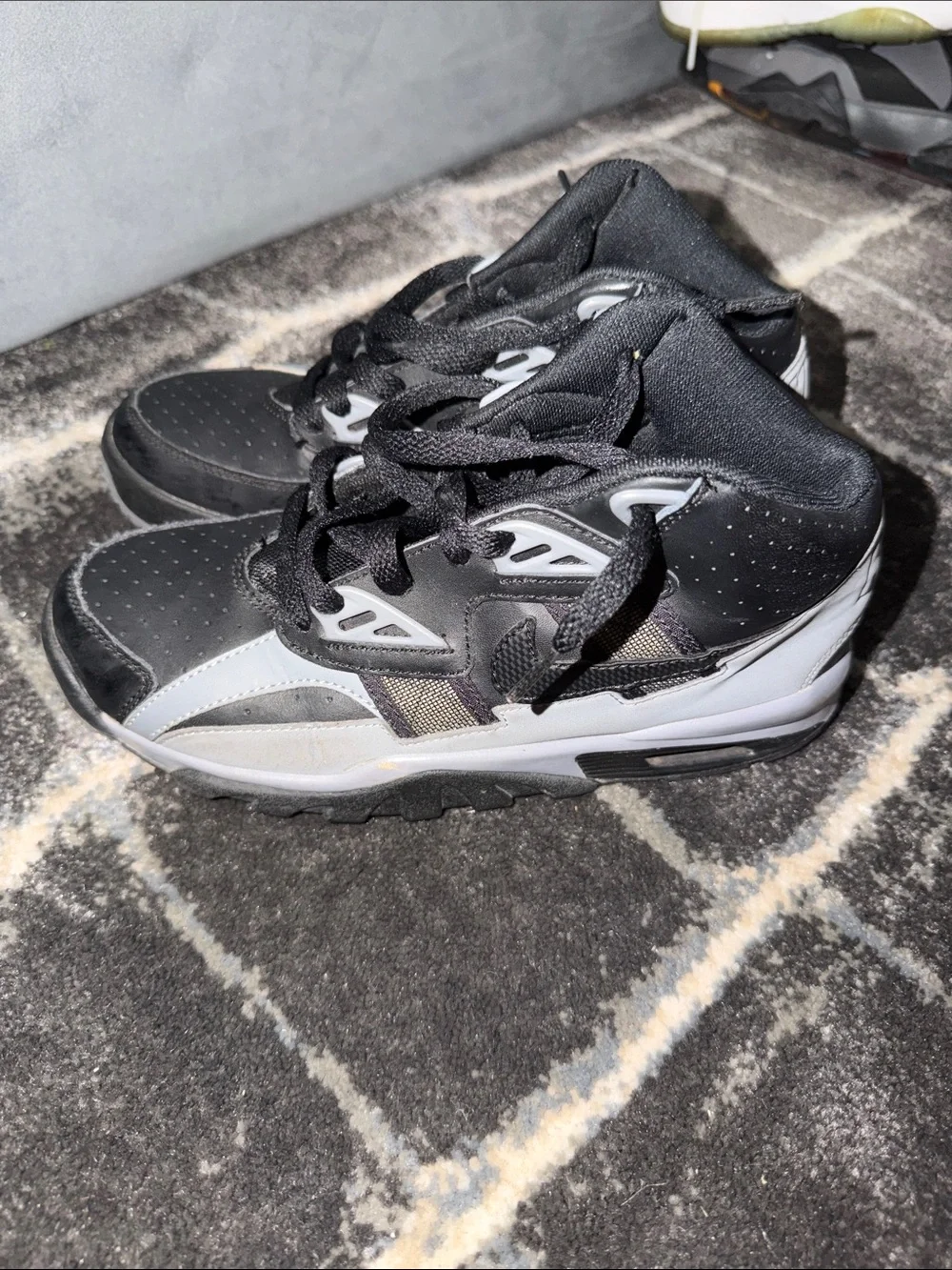 Nike Kids Black and Gray High-Top Sneakers